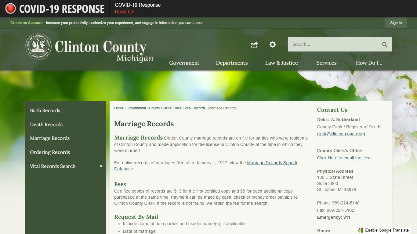 Marriage Records | Clinton County, MI