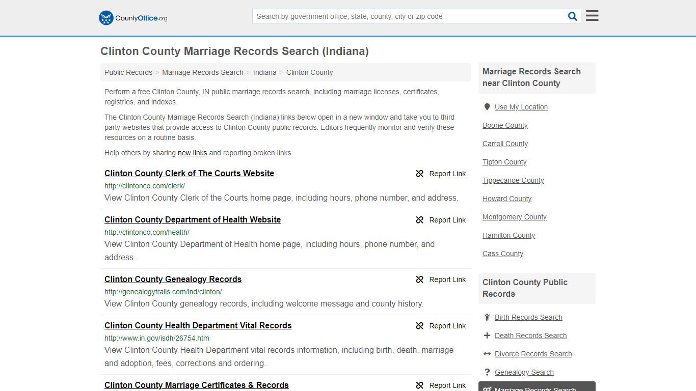 Marriage Records Search - Clinton County, IN (Marriage ...